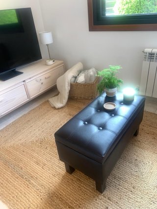 Baúl/Otomana Piel y Yute