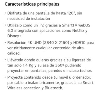 Proyector LG Cine Beam Q Laser 4K