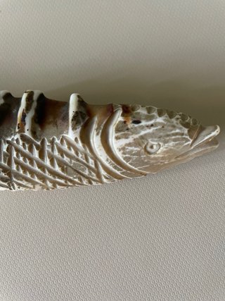 Pesce vintage scolpito a mano fermacarte