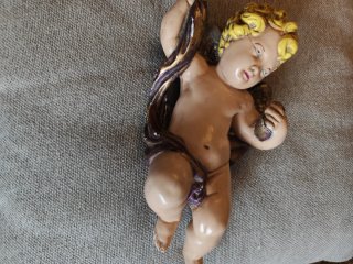 Lote 5 angelitos escayola decorativos