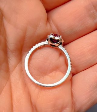 Anillo Pandora Corazón Rojo y Circonitas