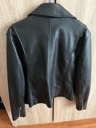 Cazadora Biker Negra Mango Talla L
