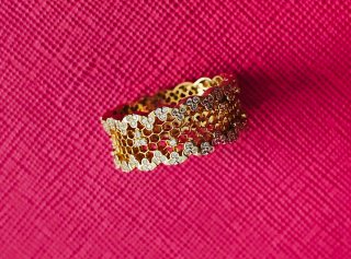 Anillo Pandora Panal con Cristales. Talla 56