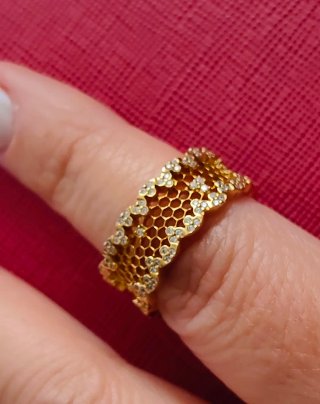 Anillo Pandora Panal con Cristales. Talla 56