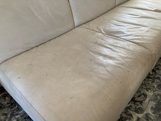 Sofá de cuero beige IKEA