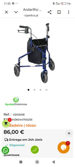 Andarilho Sénior. 3 rodas  . dobrável