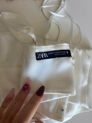 Top Zara Flores Blanco