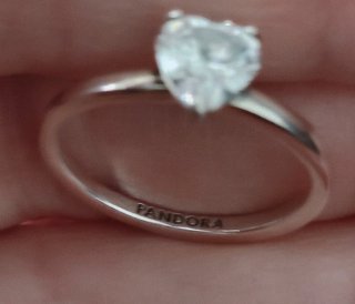 Anillo Pandora Corazón Plata Blanco