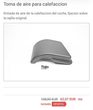 Toma aire calefacción Defender
