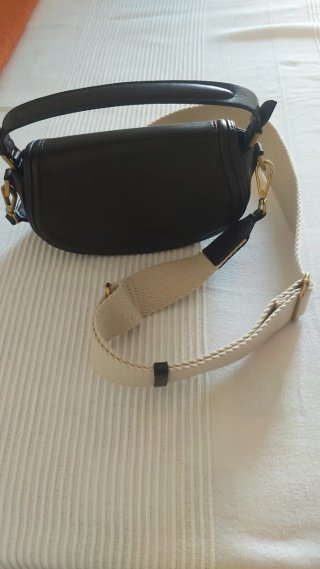 Bolso bandolera marrón  y beige