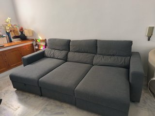 Sofá 3 plazas chaiselongue con arcón