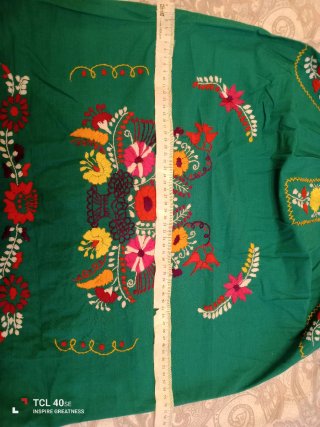 Vestido Mexicano Bordado Multicolor