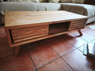 Mueble TV y mesa centro madera
