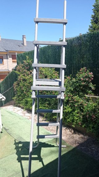 Escalera Piscina Bestway Metal/Plástico Gris