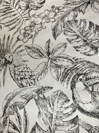 Papel pintado tropical aves y flores