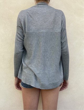 Cardigan Diana Gallesi Grigio Lamé Lurex Tagli