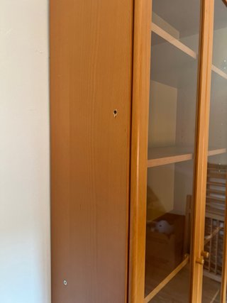 Estantería Vitrina Madera y Cristal