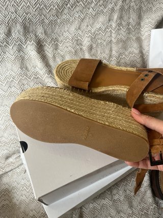 Sandalias esparto cuña marrón T.36