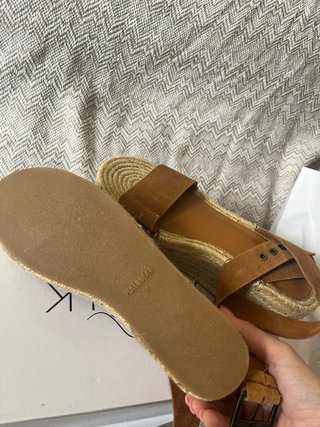 Sandalias esparto cuña marrón T.36