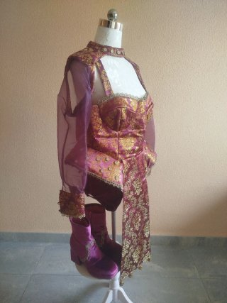 Traje Carnaval Morado Dorado