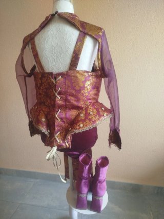 Traje Carnaval Morado Dorado