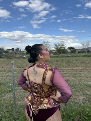 Traje Carnaval Morado Dorado