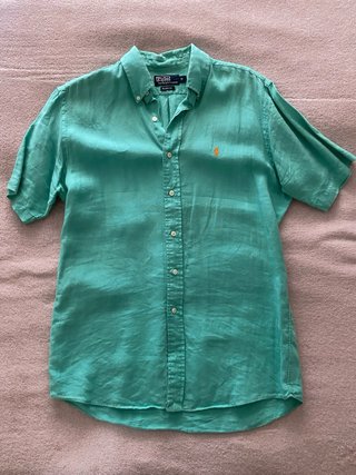 Camisa Napapijri Azul con Estampado Blanco