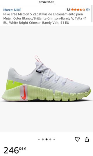 Zapatillas Nike mujer SIN USO Free Metcon 5