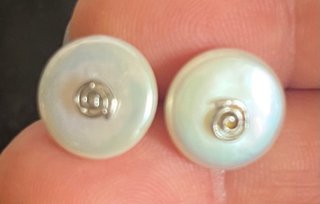 Pendientes Perlas Agua Dulce y Plata