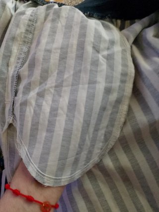Pantalón ancho rayas azul y blanco