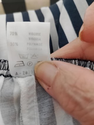 Pantalón ancho rayas azul y blanco