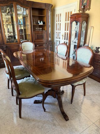Mesa de comedor de madera extensible