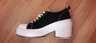 Zapatillas plataforma tipo Converse Tacón Grueso