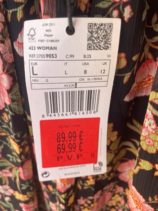 Vestido largo floral negro y rosa