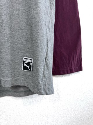 Camiseta Puma Manga Larga Retro Y2K Gris Granate