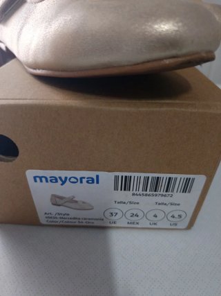 Merceditas Mayoral Beige/Oro Talla 37