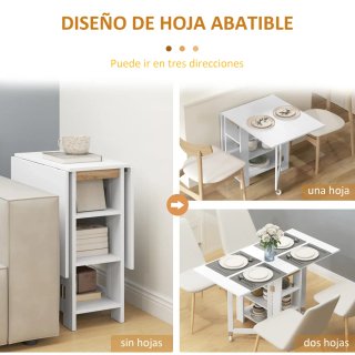 Mesa Cocina Plegable con Ruedas