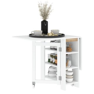 Mesa Cocina Plegable con Ruedas