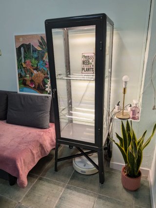 Vitrina Ikea Fabrikor Negra con Luz