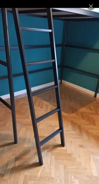 Estructura Cama Alta Gris Oscuro