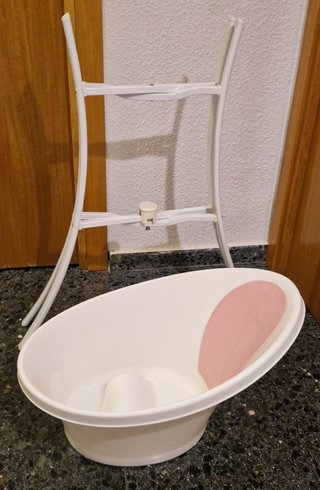 Bañera Bebé Shnuggle Blanca con Soporte