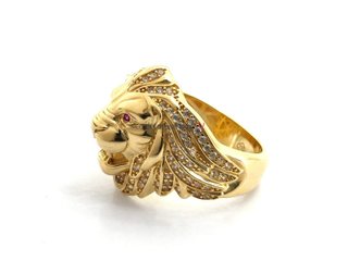 sello oro 18k con piedra con circonita