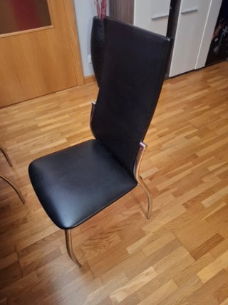 Mesa cristal de comedor negra y 6 sillas