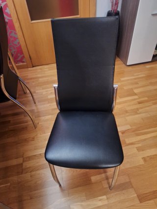 Mesa cristal de comedor negra y 6 sillas