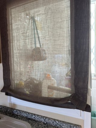 Tenda a pannello giapponese marrone tipo lino