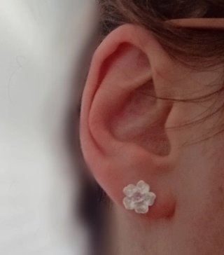 Pendientes flor plata ley circonitas rosa