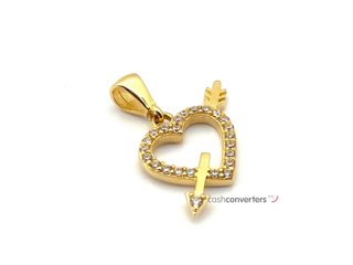 colgante oro 18k con piedra con circonita