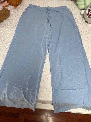 Pantalones de lino azules