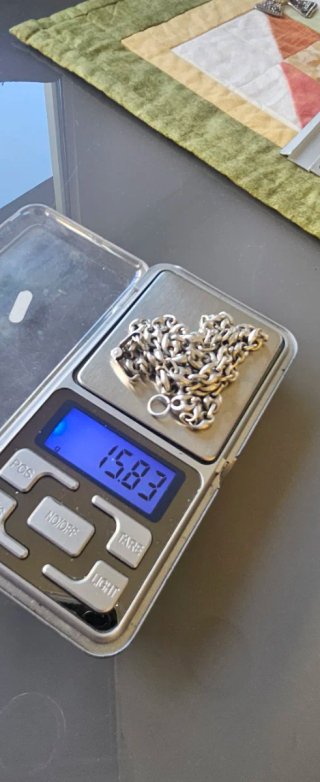 Cadena de plata maciza estilo Puffed Rice unisex
