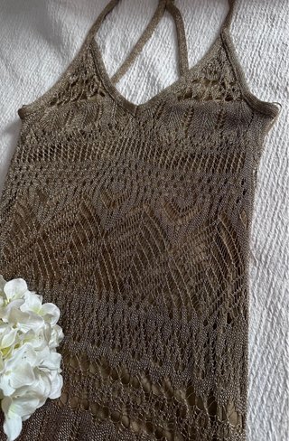 Vestido Zara dorado